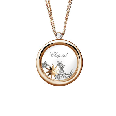 Pendentif Chopard Happy Sun Moon and Stars en or rose et diamants