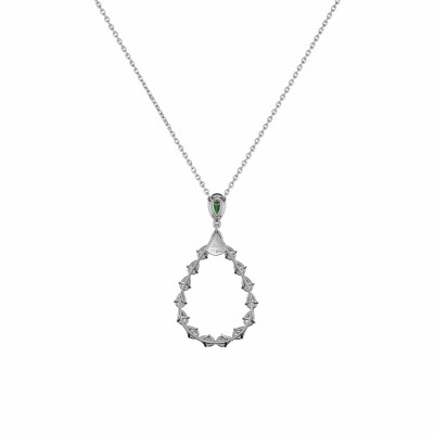 Pendentif Chopard L'Heure du Diamant Drop en or blanc éthique, émeraude et diamants