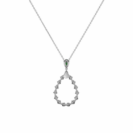 Pendentif Chopard L'Heure du Diamant Drop en or blanc éthique, émeraude et diamants