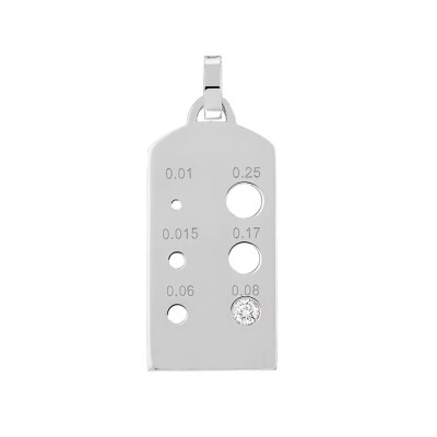 Pendentif FRED Calibre à Pierres en or blanc et diamant 3B0289