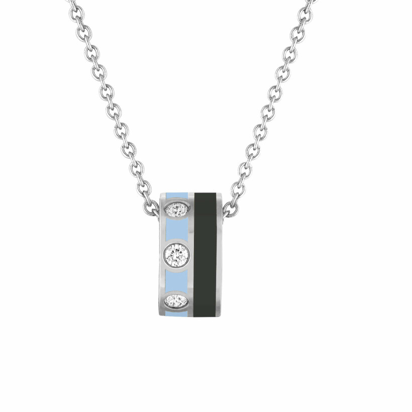 Pendentif Persan & Bellefond Token Bleu Jodhpur Deep Black 5 Diamants PEBDISBDB