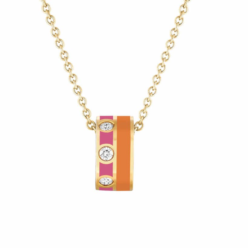 Pendentif Persan & Bellefond Token Terre Orange Fuchsia de Magellan 5 Diamants PEJDILPOO