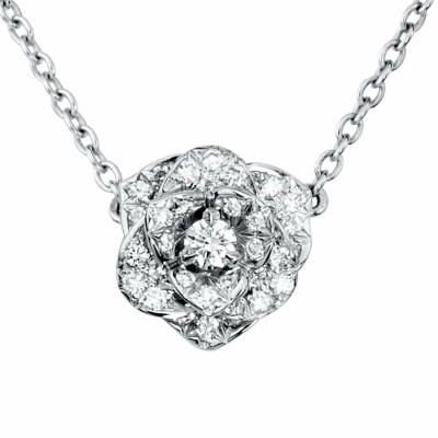 Pendentif Piaget Rose en or blanc et diamants
