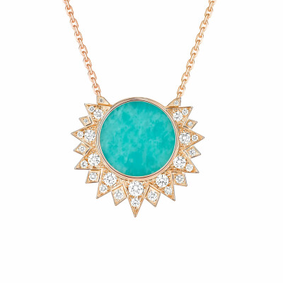 Pendentif Piaget Sunlight en or rose, amazonite et diamants