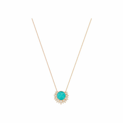 Pendentif Piaget Sunlight en or rose, amazonite et diamants