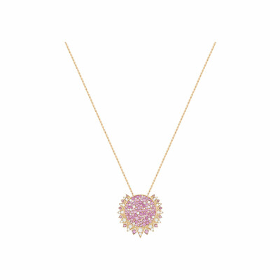 Pendentif Piaget Sunlight en or rose, saphirs roses et diamants