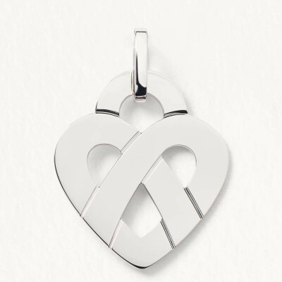 Pendentif Poiray Coeur Entrelacé Grand Modèle en or blanc