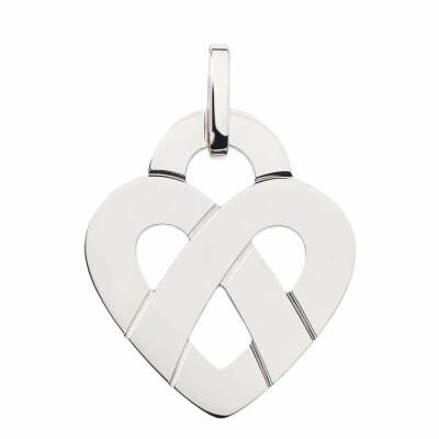 Pendentif Poiray Coeur Entrelacé Grand Modèle en or blanc