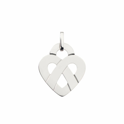 Pendentif Poiray Coeur Entrelacé Grand Modèle en or blanc