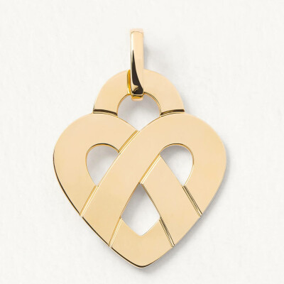 Pendentif Poiray Coeur Entrelacé Grand Modèle en or jaune