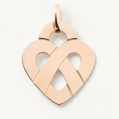 Pendentif Poiray Coeur Entrelacé Grand Modèle en or rose