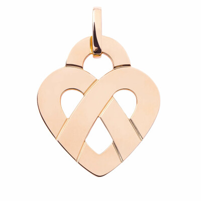 Pendentif Poiray Coeur Entrelacé Grand Modèle en or rose