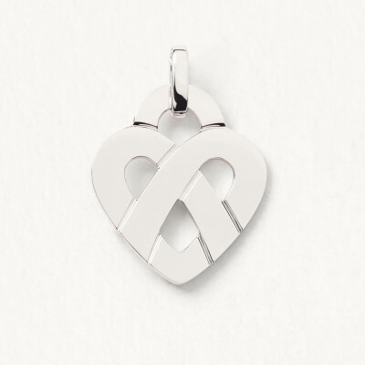 Pendentif Poiray Coeur Entrelacé Moyen Modèle en or blanc
