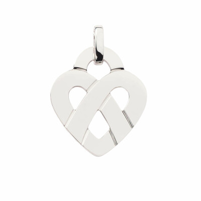 Pendentif Poiray Coeur Entrelacé Moyen Modèle en or blanc