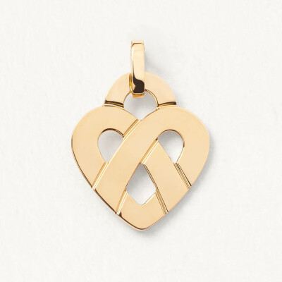 Pendentif Poiray Coeur Entrelacé Moyen Modèle en or jaune