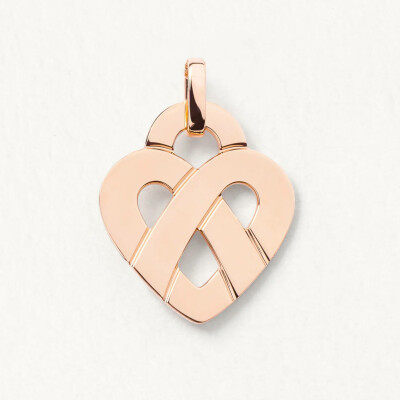 Pendentif Poiray Coeur Entrelacé Moyen Modèle en or rose
