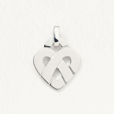 Pendentif Poiray Coeur Entrelacé Petit Modèle en or blanc