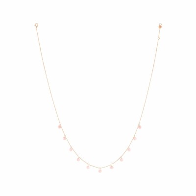 Collier La Brune & La Blonde Polka en or rose et opale rose, 42cm