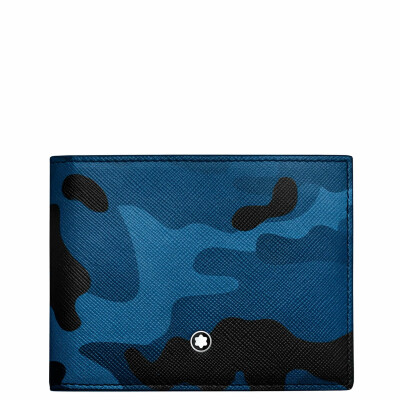 Montblanc Sartorial "Blue Camouflage" wallet 4cc with money clip