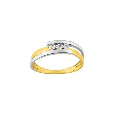 Bague en or blanc, or jaune et diamants de 0.018ct