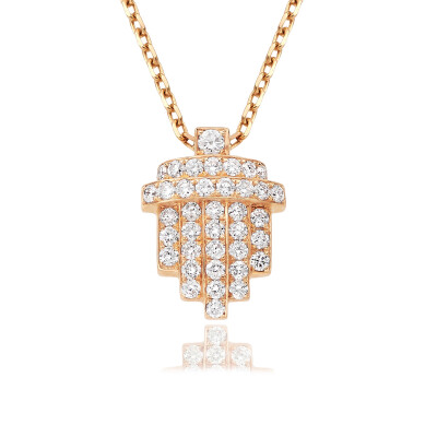 Collier Retro Casablanca en or rose et diamants