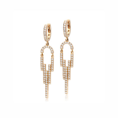 Retro Casablanca earrings, rose gold and diamonds