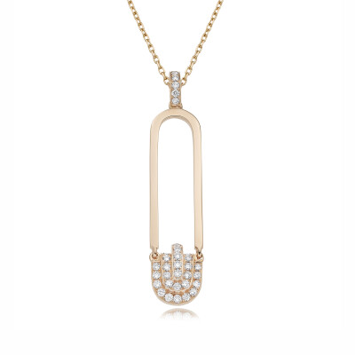 Collier Retro Casablanca en or rose et diamants