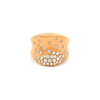 Bague en or rose et diamants