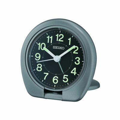 Réveil Seiko gris argent foncé métallisé QHT018T
