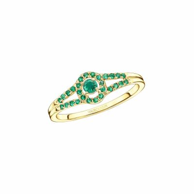 Bague Mauboussin Vie, Volupté & Passion en or jaune et émeraudes