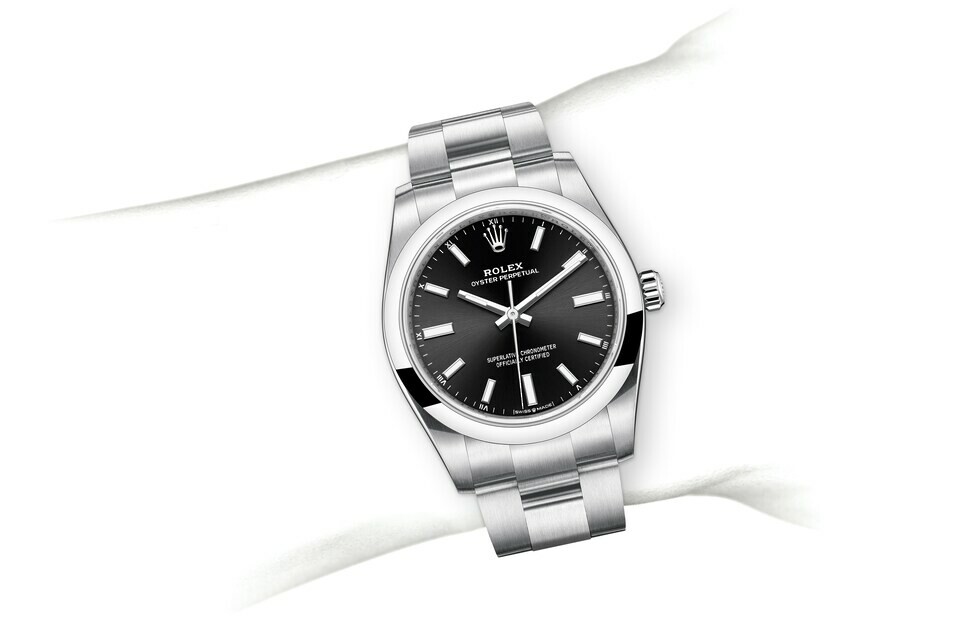 Rolex Oyster Perpetual 34 in Oystersteel M124200-0002 at The Vault