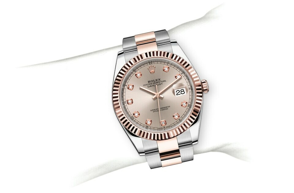 Rolex Datejust 41 in Everose Rolesor - combination of Oystersteel and Everose gold M126331-0007 at DOUX Joaillier
