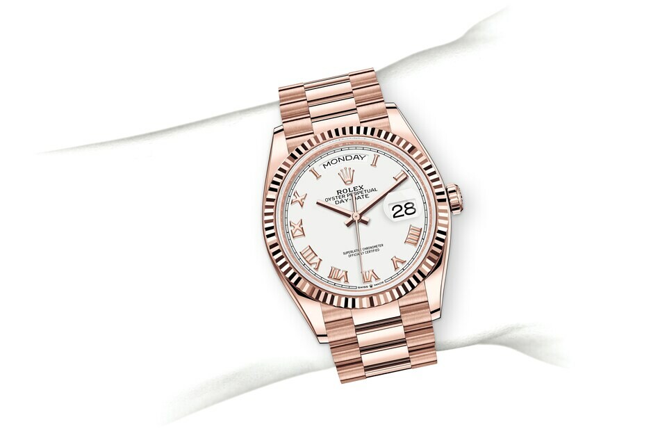 Rolex Day‑Date 36 en Or Everose 18 ct M128235-0052 chez Raynal