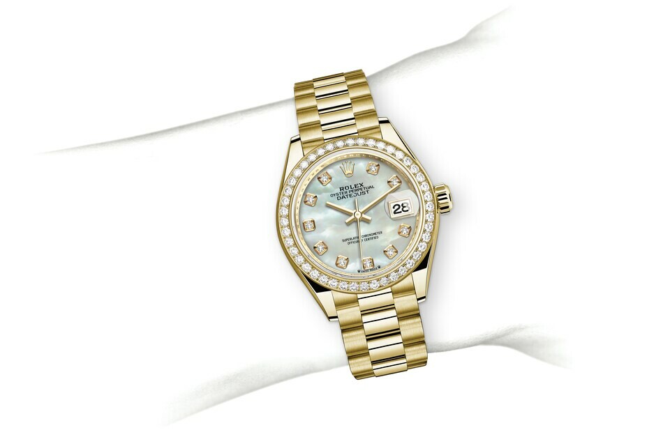 Rolex Lady‑Datejust en or jaune 18 ct M279138RBR-0015 chez Dubail