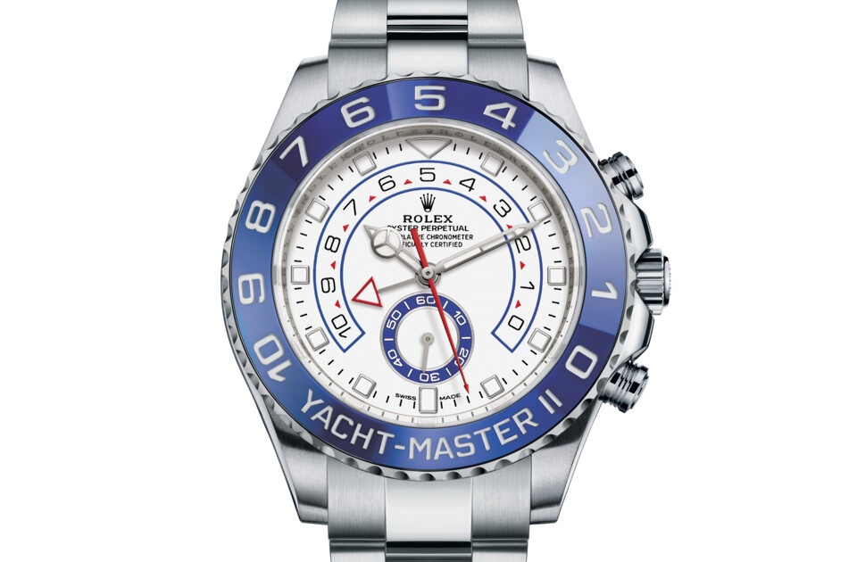 Rolex Yacht‑Master II in Oystersteel M116680-0002 at DOUX Joaillier