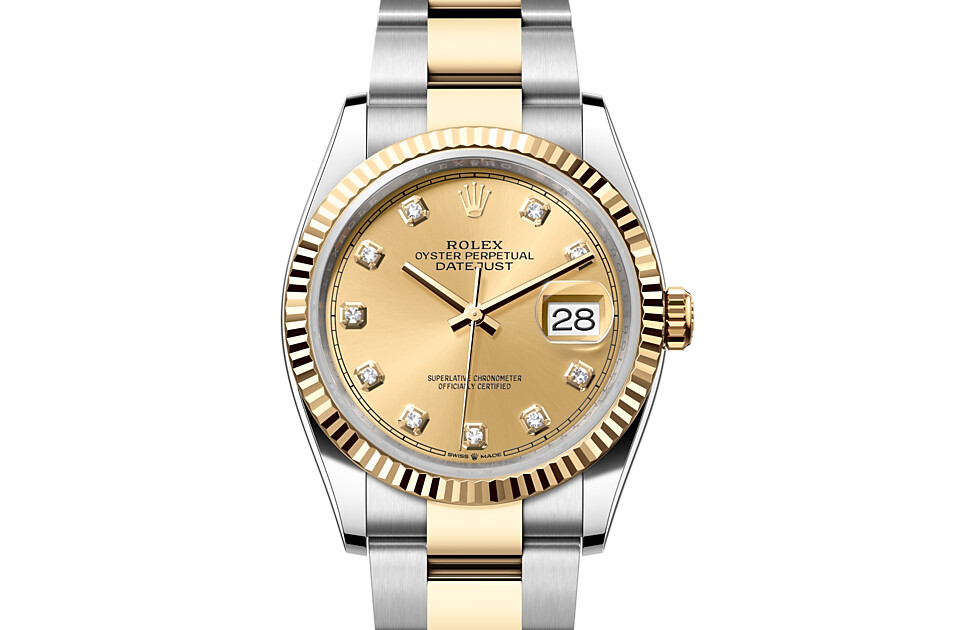 Rolex Datejust 36 in Yellow Rolesor - combination of Oystersteel and yellow gold M126233-0018 at Ferret