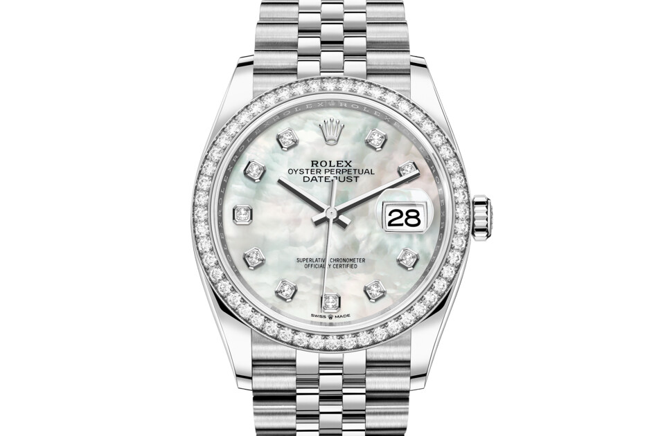 Rolex Datejust 36 in White Rolesor - combination of Oystersteel and white gold M126284RBR-0011 at Ferret