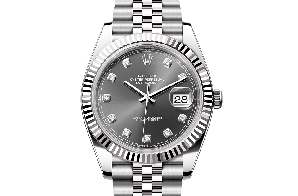 Rolex Datejust 41 in White Rolesor - combination of Oystersteel and white gold M126334-0006 at Dubail