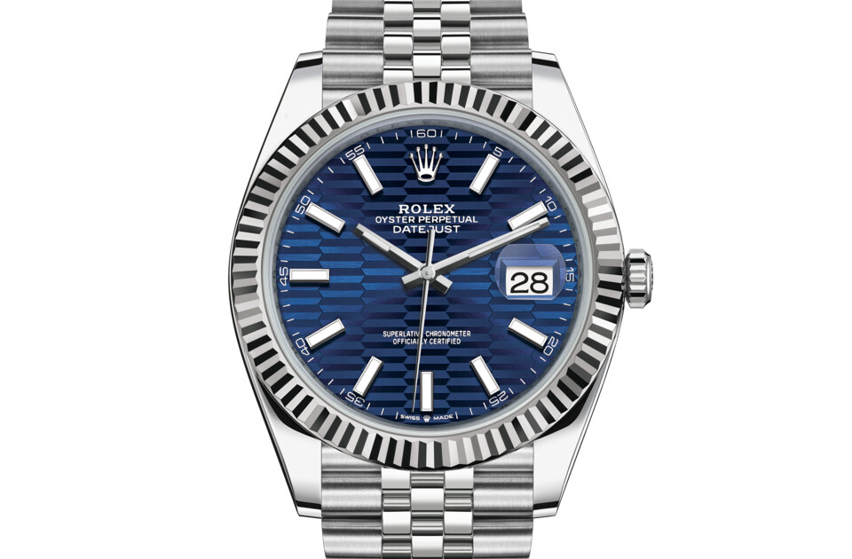 Rolex Datejust 41 in White Rolesor - combination of Oystersteel and white gold M126334-0032 at Ferret