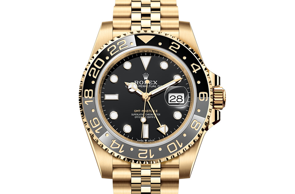 Rolex GMT‑Master II in 18 ct yellow gold M126718GRNR-0001 at Dubail