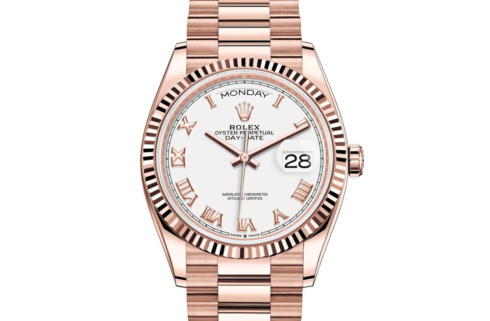 Rolex Day‑Date 36 in 18 ct Everose gold M128235-0052 at Felopateer Palace