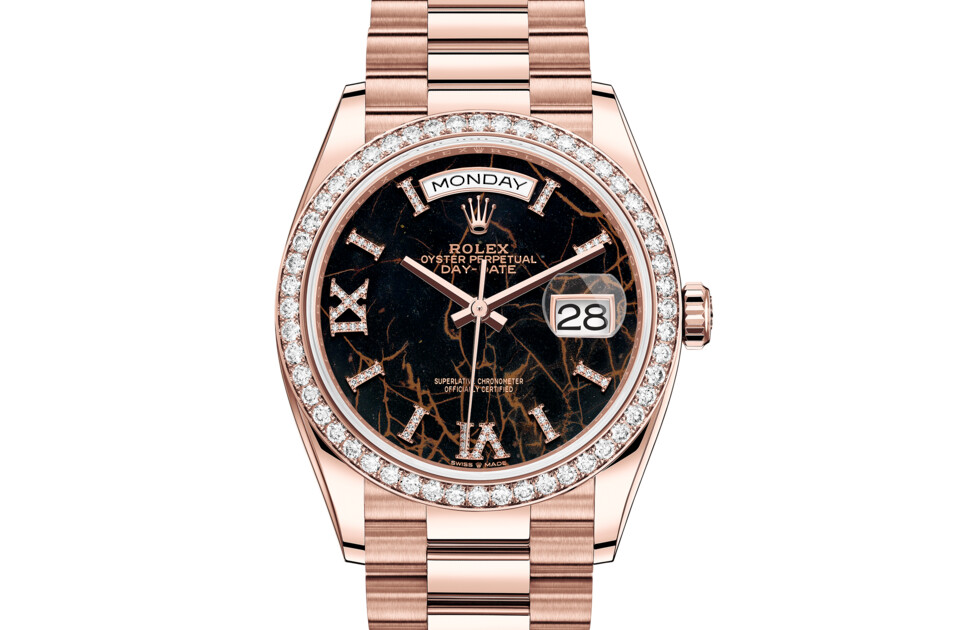 Rolex Day‑Date 36 en Or Everose 18 ct M128345RBR-0044 chez Lombard Joaillier