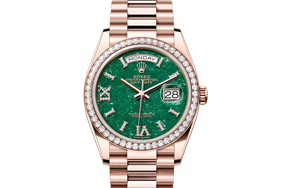 Rolex Day‑Date 36 in 18 ct Everose gold M128345RBR-0068 at The Vault