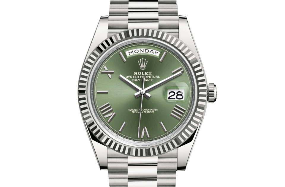 Rolex Day‑Date 40 in 18 ct white gold M228239-0033 at Ferret