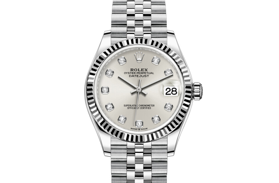 Rolex Datejust 31 in White Rolesor - combination of Oystersteel and white gold M278274-0030 at Felopateer Palace