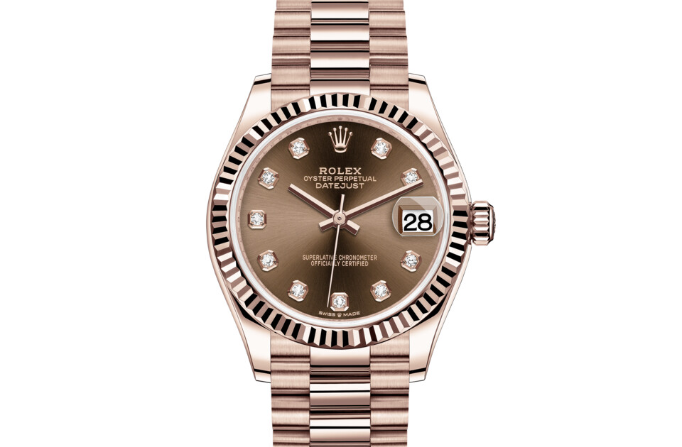 Rolex Datejust 31 in 18 ct Everose gold M278275-0010 at DOUX Joaillier