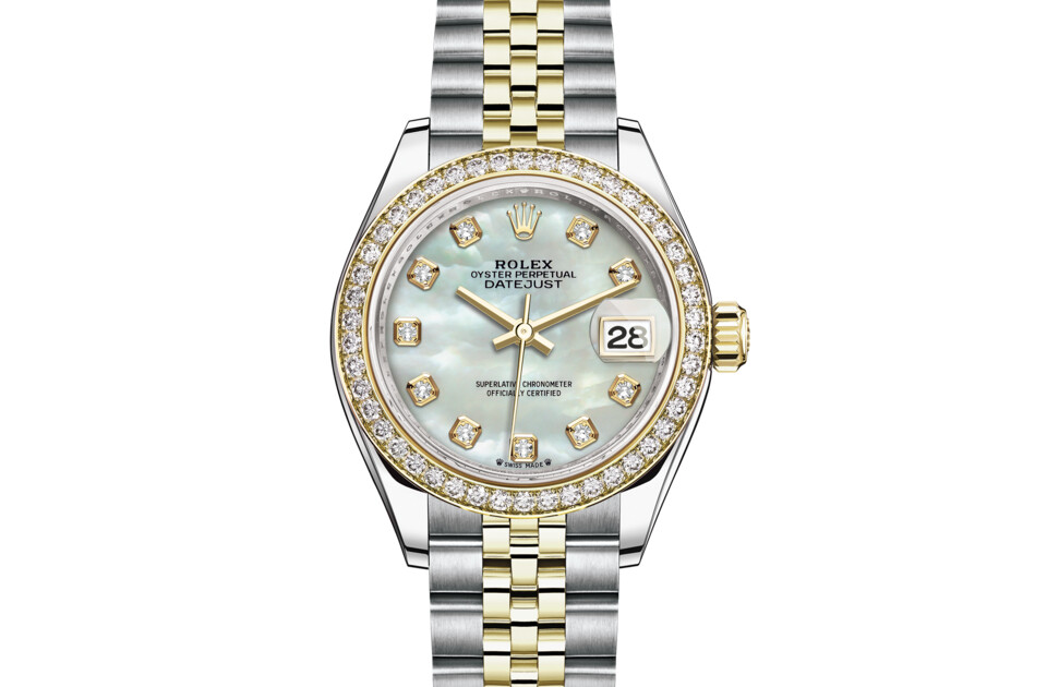 Rolex Lady‑Datejust en Rolesor jaune – combinaison d’acier Oystersteel et d’or jaune M279383RBR-0019 chez Dubail