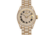 Rolex Lady‑Datejust en Or jaune 18 ct avec flancs de carrure et cornes sertis de diamants M279458RBR-0001 chez Dubail
