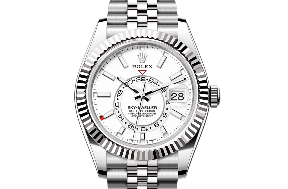 Rolex Sky-Dweller en Rolesor gris – combinaison d’acier Oystersteel et d’or gris M336934-0004 chez Louis Julian