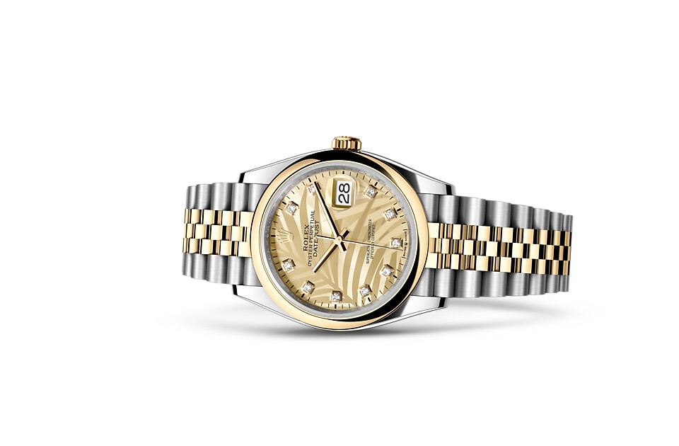 Rolex Datejust 36 in Yellow Rolesor - combination of Oystersteel and yellow gold M126203-0043 at Ferret - view 2